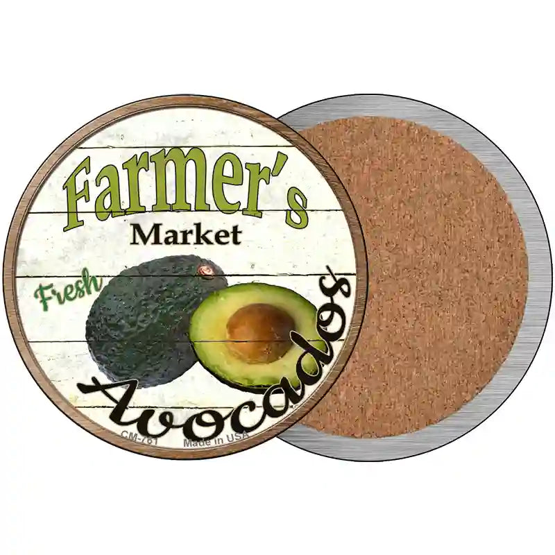 Farmers Market Avocados Novelty Metal Circular Sign 3.5" (CC)