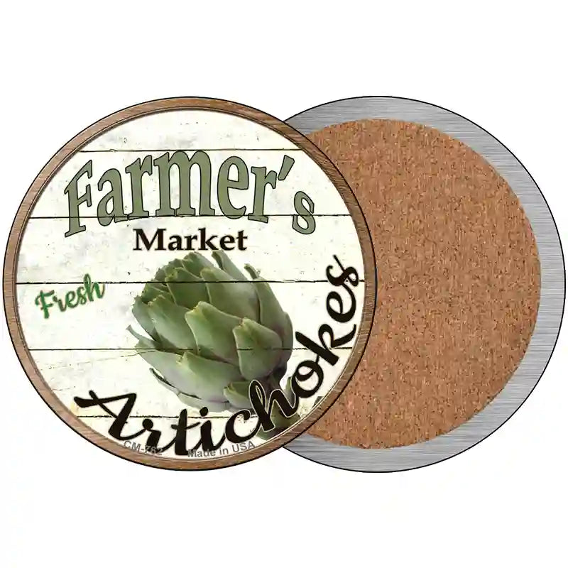 Farmers Market Artichokes Novelty Metal Circular Sign 3.5" (CC)