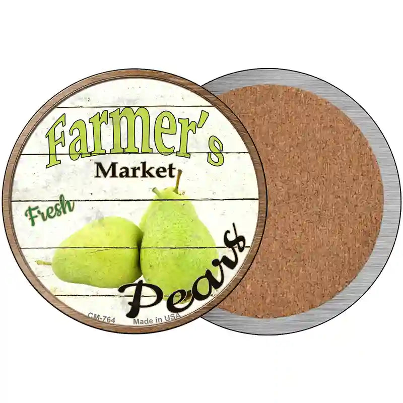 Farmers Market Pears Novelty Metal Circular Sign 3.5" (CC)