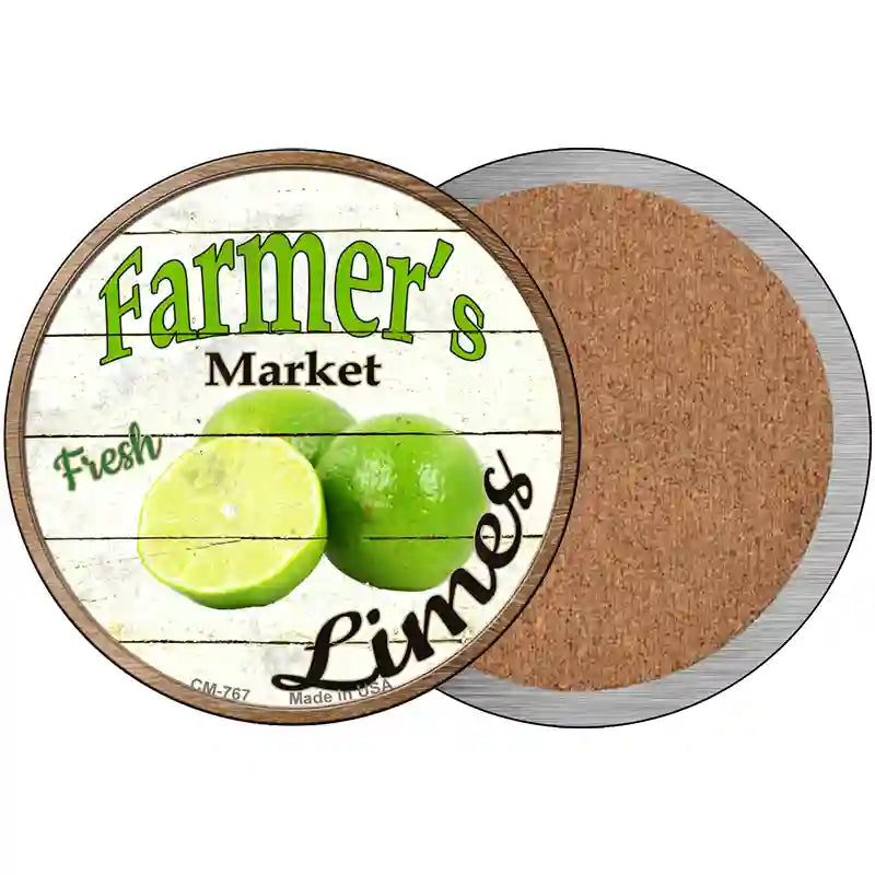 Farmers Market Limes Novelty Metal Circular Sign 3.5" (CC)