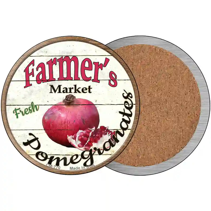 Farmers Market Pomegranates Novelty Metal Circular Sign 3.5" (CC)