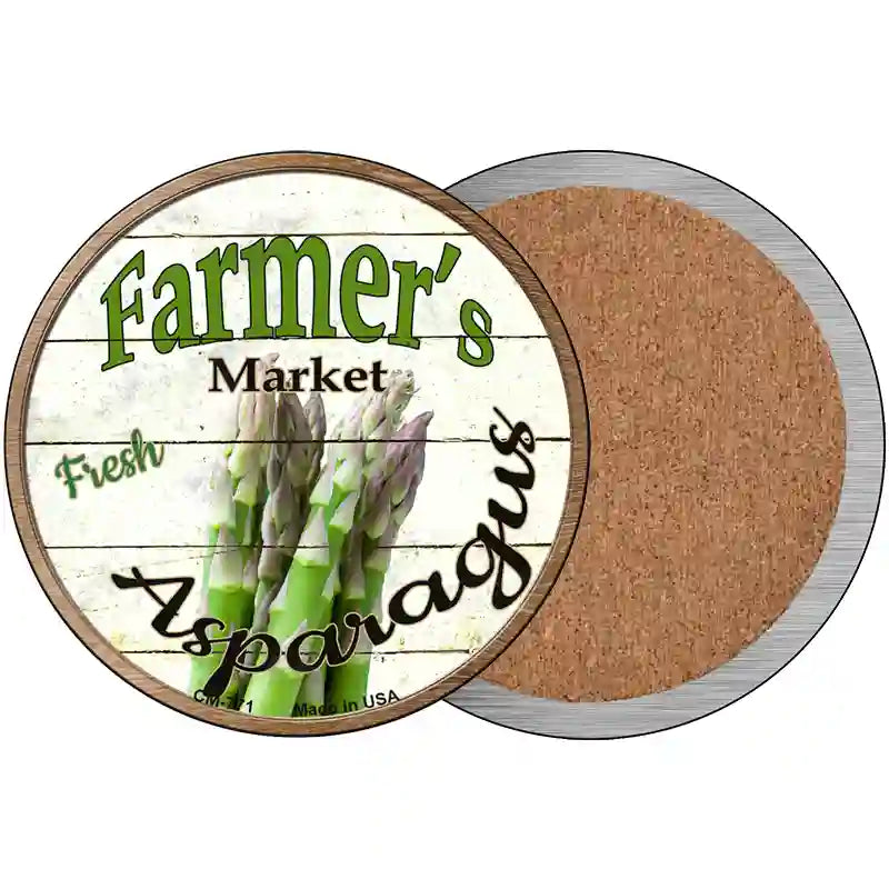 Farmers Market Asparagus Novelty Metal Circular Sign 3.5" (CC)