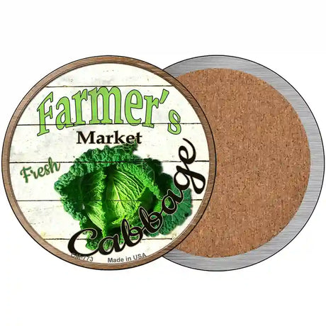 Farmers Market Cabbage Novelty Metal Circular Sign 3.5" (CC)