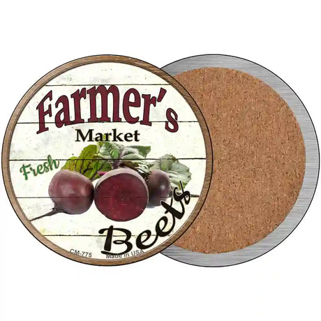 Farmers Market Beets Novelty Metal Circular Sign 3.5" (CC)