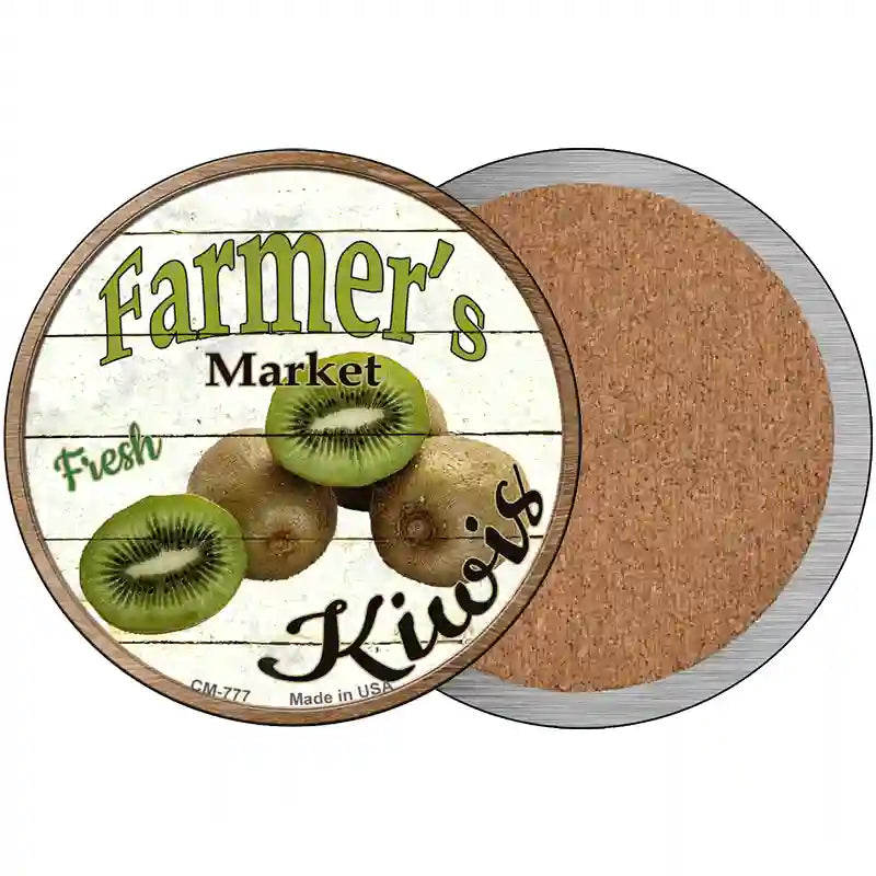 Farmers Market Kiwis Novelty Metal Circular Sign 3.5" (CC)