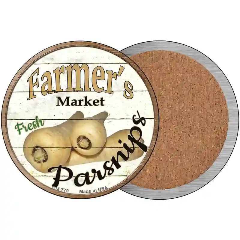 Farmers Market Parsnips Novelty Metal Circular Sign 3.5" (CC)