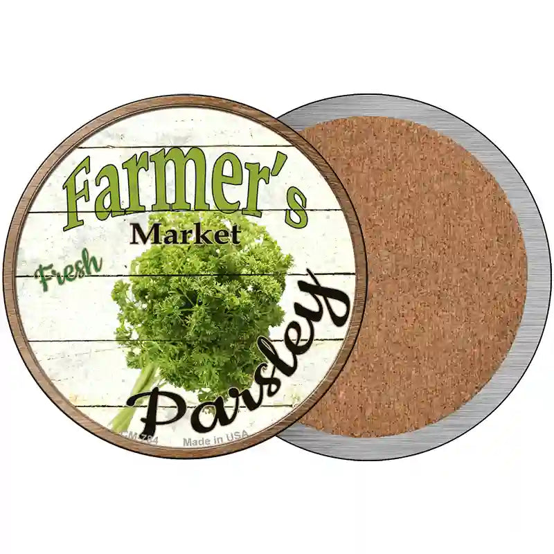 Farmers Market Parsley Novelty Metal Circular Sign 3.5" (CC)