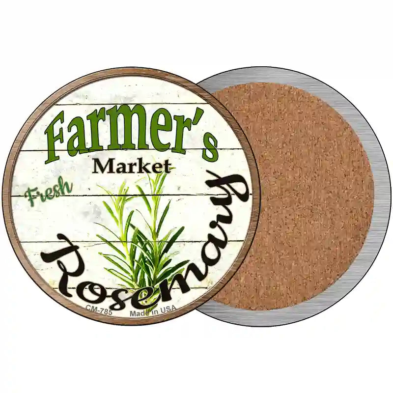 Farmers Market Rosemary Novelty Metal Circular Sign 3.5" (CC)