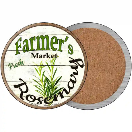 Farmers Market Rosemary Novelty Metal Circular Sign 3.5" (CC)