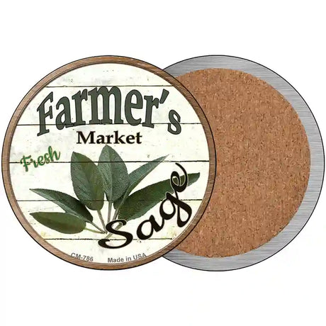 Farmers Market Sage Novelty Metal Circular Sign 3.5" (CC)