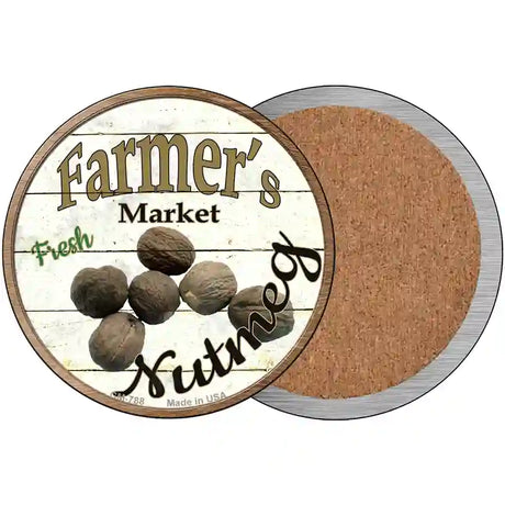 Farmers Market Nutmeg Novelty Metal Circular Sign 3.5" (CC)