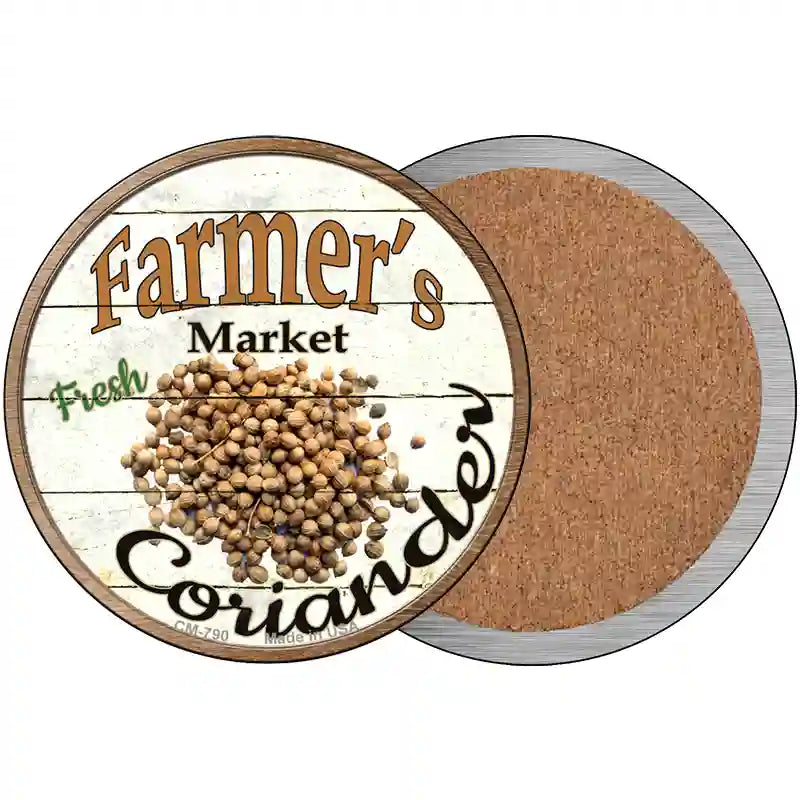 Farmers Market Coriander Novelty Metal Circular Sign 3.5" (CC)