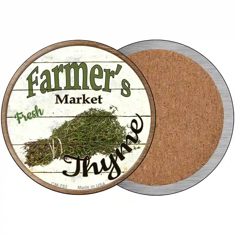 Farmers Market Thyme Novelty Metal Circular Sign 3.5" (CC)