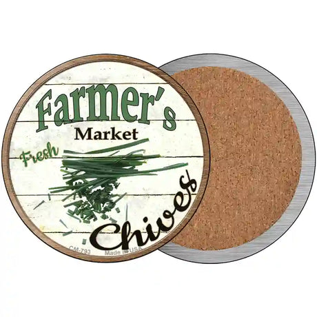 Farmers Market Chives Novelty Metal Circular Sign 3.5" (CC)