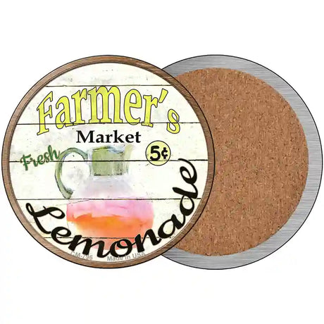 Farmers Market Lemonade Novelty Metal Circular Sign 3.5" (CC)