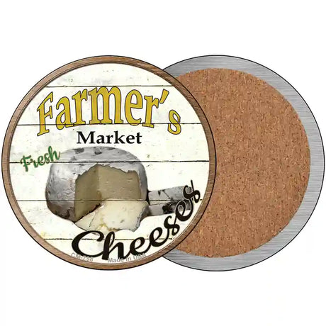 Farmers Market Cheeses Novelty Metal Circular Sign 3.5" (CC)