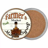 Farmers Market Maple Syrup Novelty Metal Circular Sign 3.5" (CC)