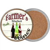 Farmers Market Wines Novelty Metal Circular Sign 3.5" (CC)