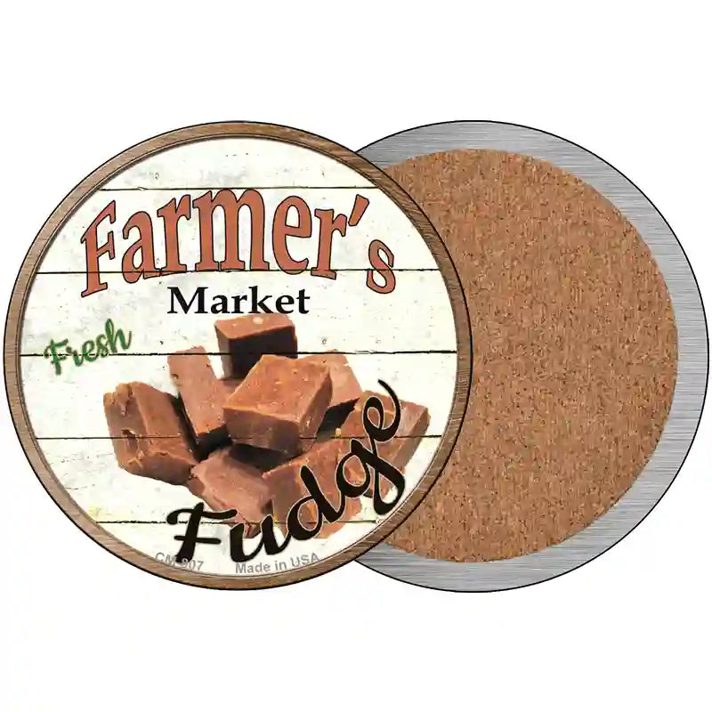 Farmers Market Fudge Novelty Metal Circular Sign 3.5" (CC)