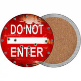 Do Not Enter Rusty with Bullet Holes Novelty Metal Circular Sign 3.5" (CC)