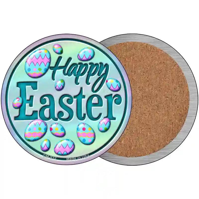 Happy Easter with Eggs Novelty Metal Circular Sign 3.5" (CC)