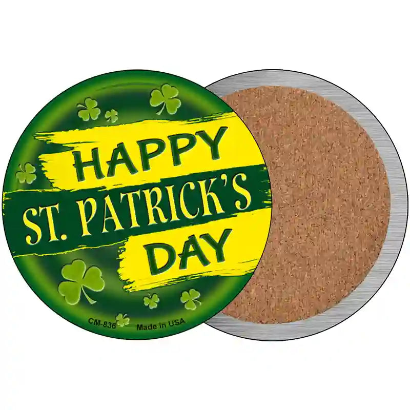 Happy St. Patrick's Day Novelty Metal Circular Sign 3.5" (CC)