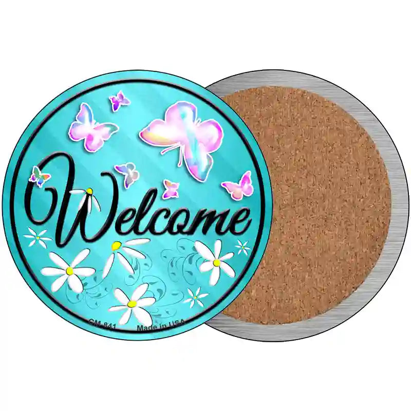 Welcome Novelty Metal Circular Sign 3.5" (CC)