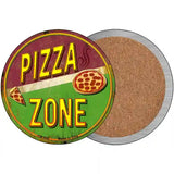 Pizza Zone Novelty Metal Circular Sign 3.5" (CC)