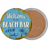 Welcome to our Beach Bar Novelty Metal Circular Sign 3.5" (CC)