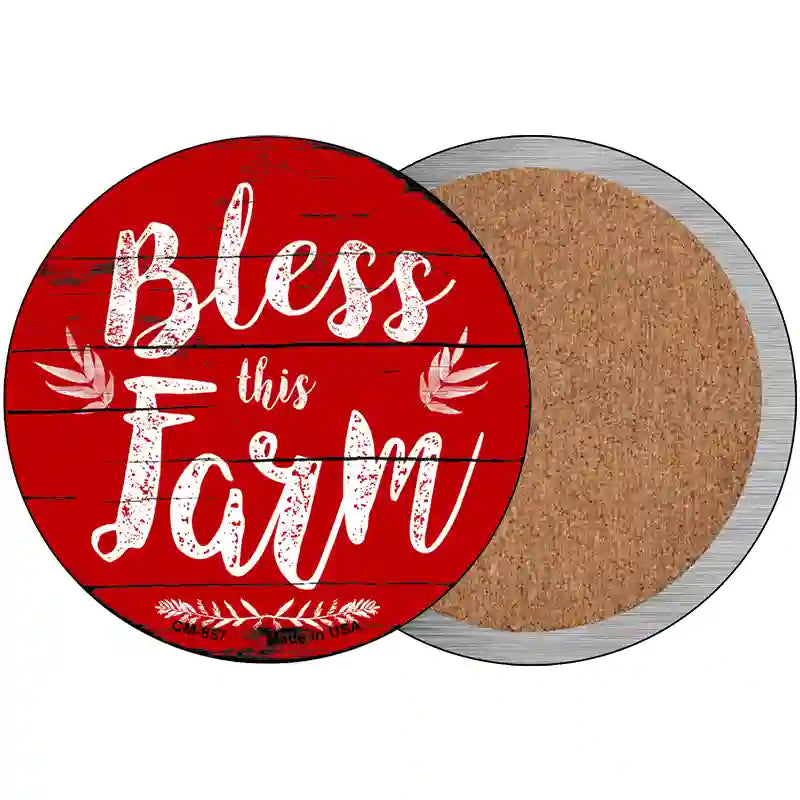 Bless This Farm Novelty Metal Circular Sign 3.5" (CC)