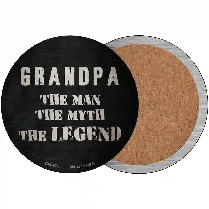 Grandpa The Legend Novelty Metal Circular Sign 3.5" (CC)