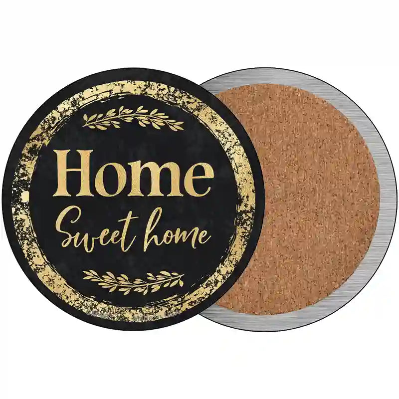 Home Sweet Home Black Novelty Metal Circular Sign 3.5" (CC)