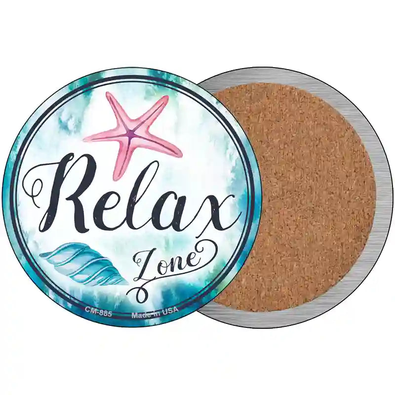 Relax Zone Novelty Metal Circular Sign 3.5" (CC)