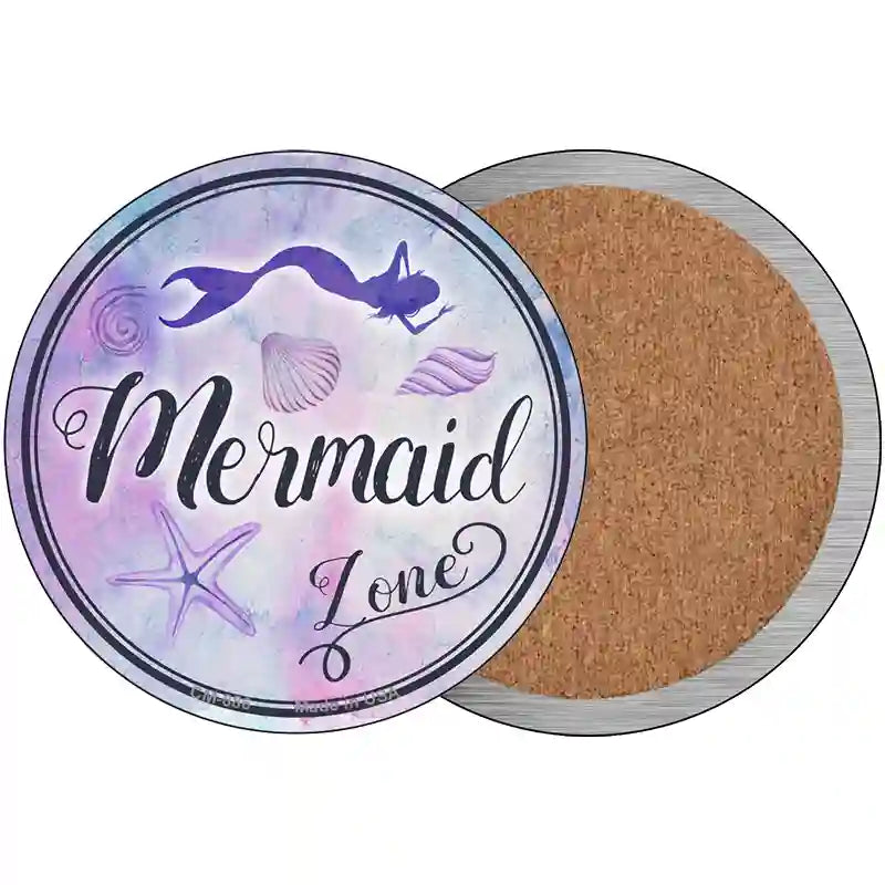 Mermaid Zone Novelty Metal Circular Sign 3.5" (CC)