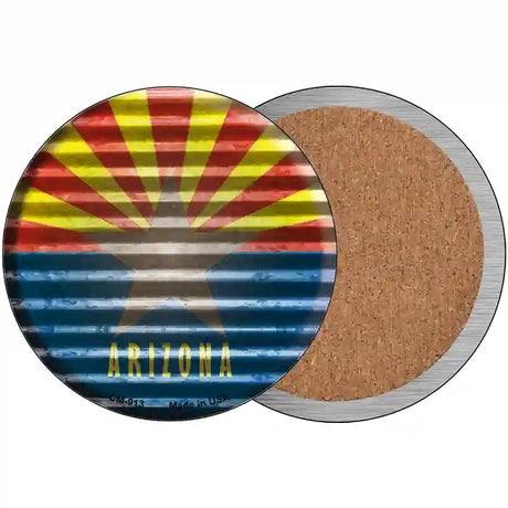 Arizona Flag Corrugated Effect Novelty Circular Sign 3.5" (CC)