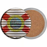 Florida Flag Corrugated Effect Novelty Circular Sign 3.5" (CC)