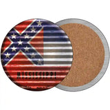 Mississippi Flag Corrugated Effect Novelty Circular Sign 3.5" (CC)