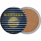 Montana Flag Corrugated Effect Novelty Circular Sign 3.5" (CC)