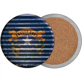 Nevada Flag Corrugated Effect Novelty Circular Sign 3.5" (CC)