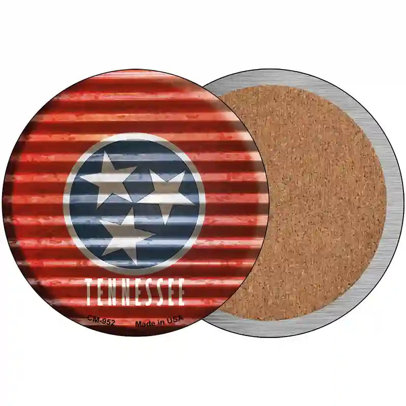 Tennessee Flag Corrugated Effect Novelty Circular Sign 3.5" (CC)