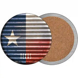 Texas Flag Corrugated Effect Novelty Circular Sign 3.5" (CC)