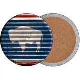 Wyoming Flag Corrugated Effect Novelty Circular Sign 3.5" (CC)