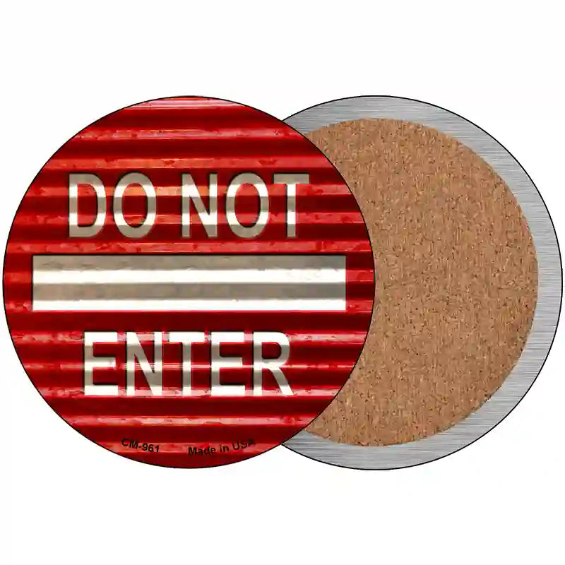 Do Not Enter Corrugated Novelty Metal Circular Sign 3.5" (CC)