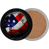 American Baseball Novelty Metal Circular Sign 3.5" (CC)