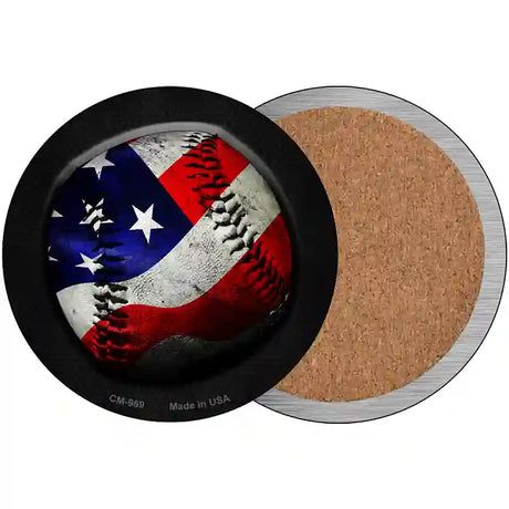 American Baseball Novelty Metal Circular Sign 3.5" (CC)