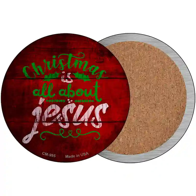 All About Jesus Novelty Metal Circular Sign 3.5" (CC)