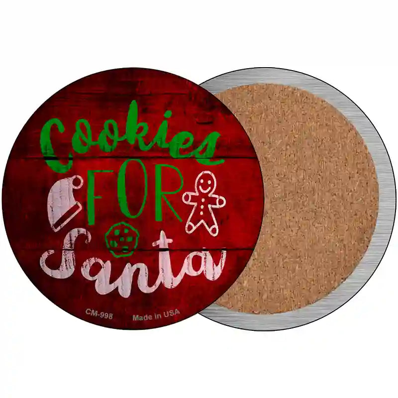 Cookies For Santa Novelty Metal Circular Sign 3.5" (CC)