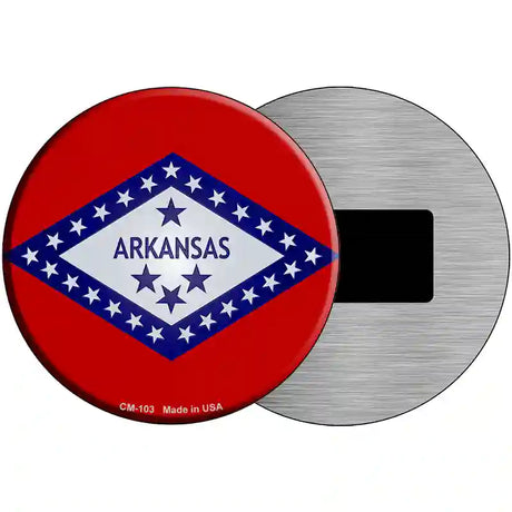 Arkansas State Flag Metal Circular Sign 3.5" (CM)