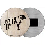 Cows Make Steak Novelty Metal Circular Sign 3.5" (CM)