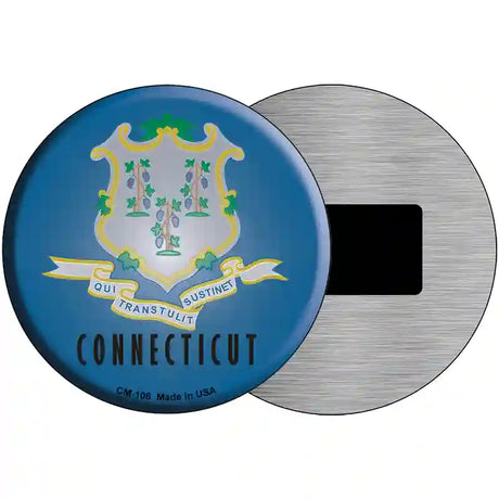 Connecticut State Flag Metal Circular Sign 3.5" (CM)